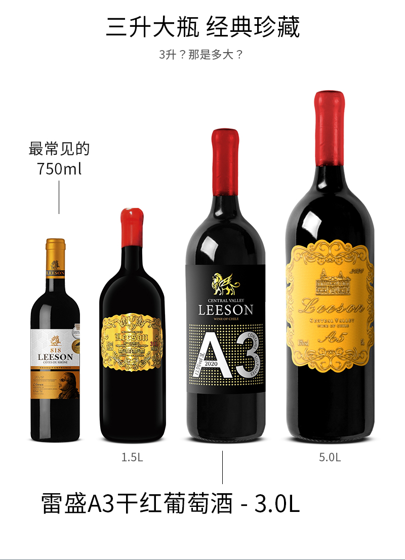 雷盛红酒A3智利干红葡萄酒3L大瓶装(图3)